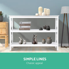 Artiss Wooden Storage Console Table - White