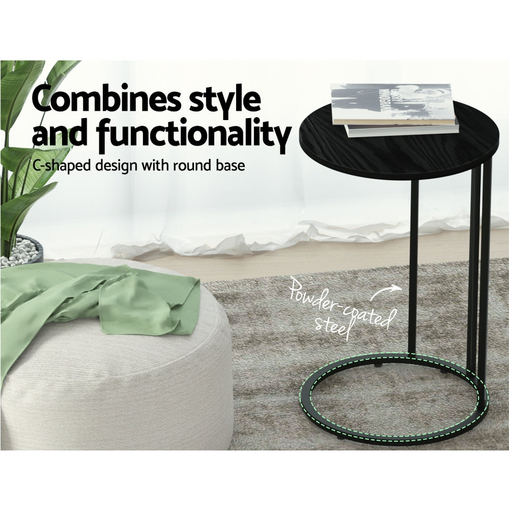 Artiss Coffee Table Side Table Laptop Desk Bedside Sofa Wooden Table Metal Frame