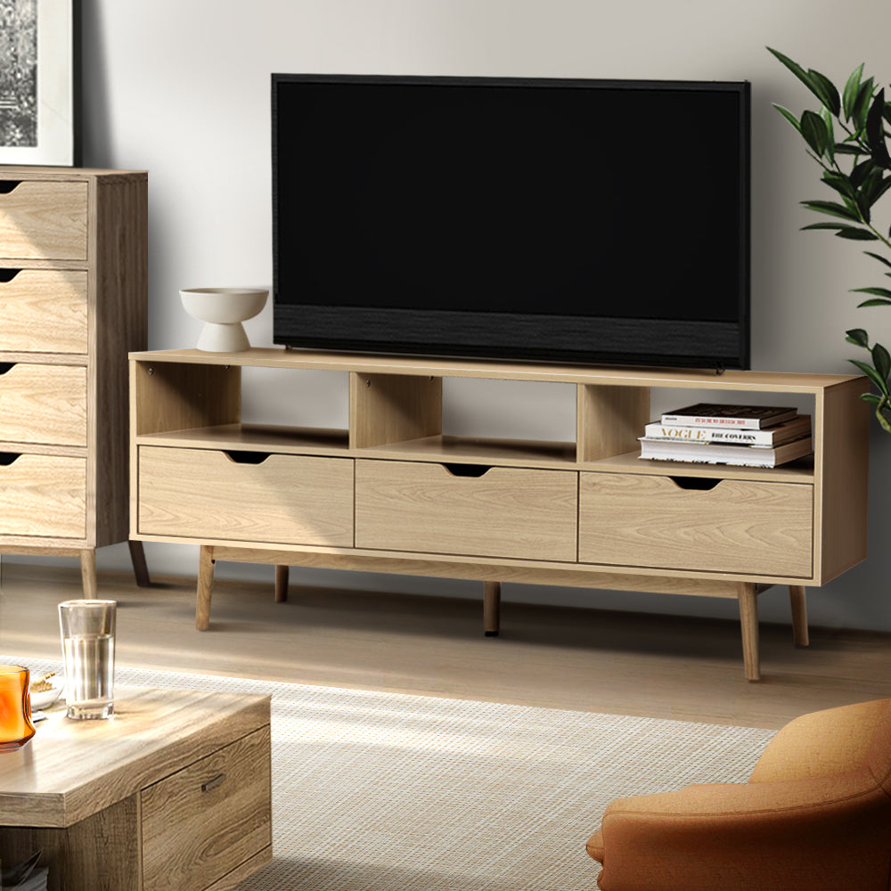 Artiss Wooden Scandinavian Entertainment Unit - Natural