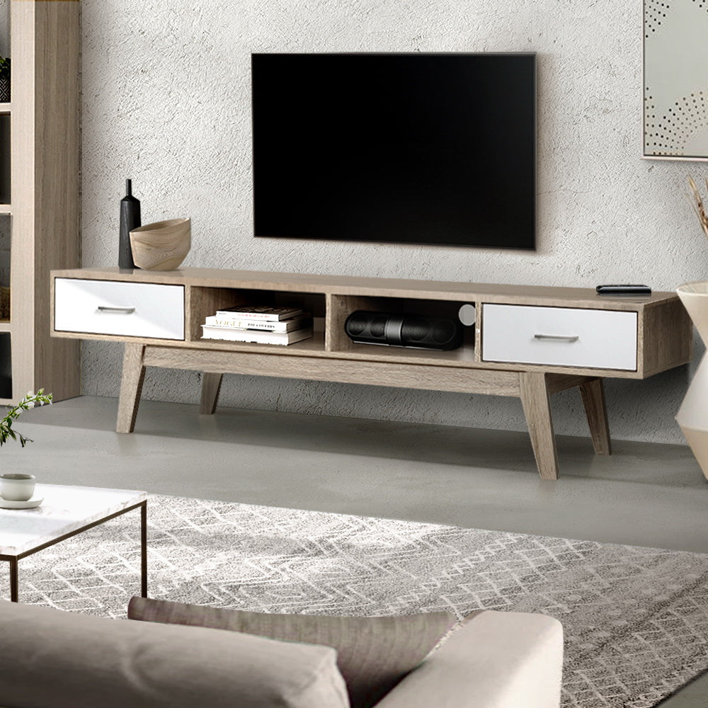 Artiss TV Cabinet Entertainment Unit Stand Storage Drawer Scandinavian 180cm Oak