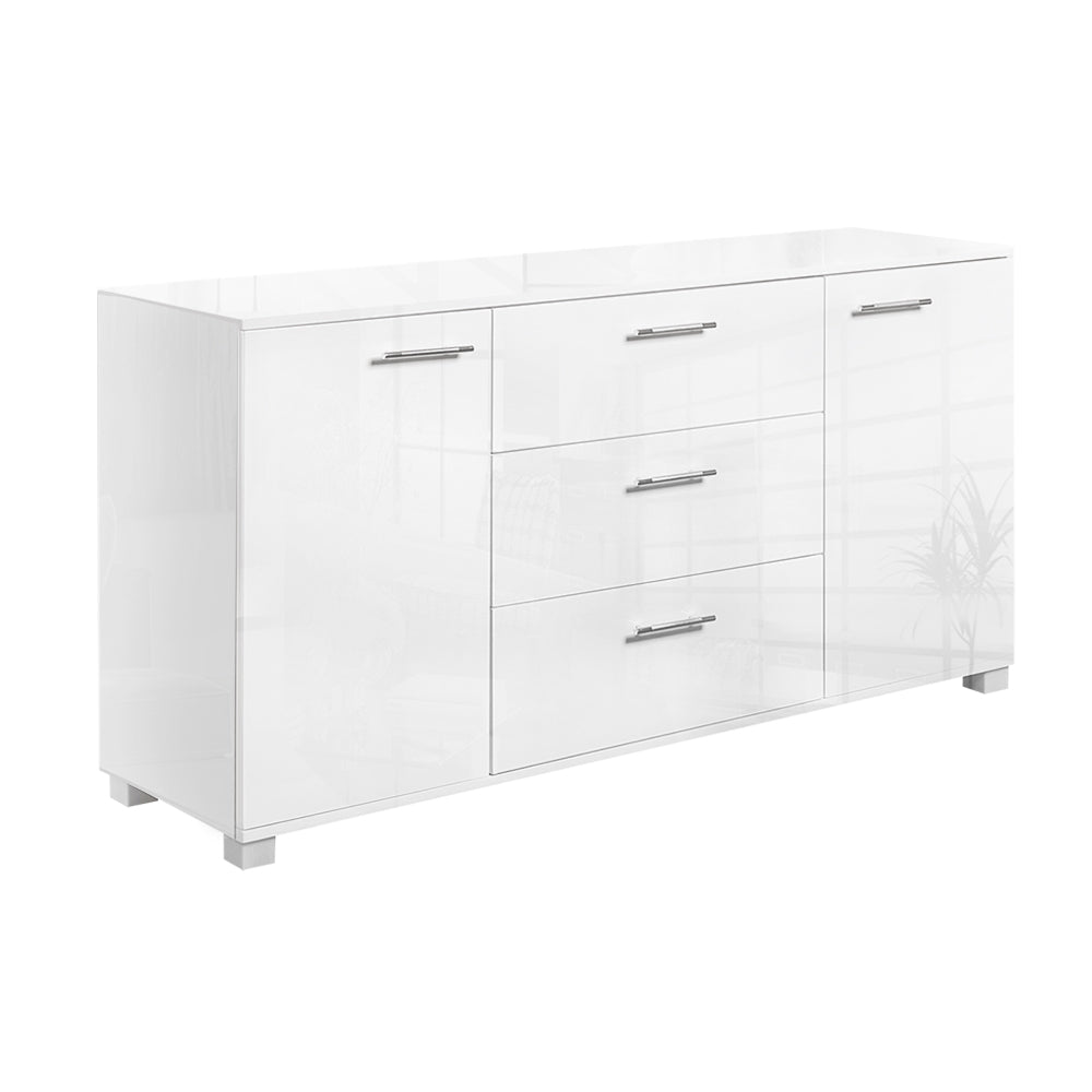 Artiss High Gloss Sideboard Storage Cabinet Cupboard - White