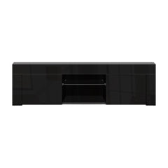 Artiss 130cm RGB LED TV Stand Cabinet Entertainment Unit Gloss Furniture Black