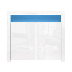 Artiss Buffet Sideboard Cabinet LED High Gloss Storage Cupboard 2 Doors White