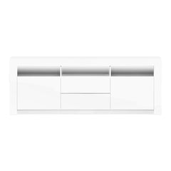 Artiss TV Cabinet Entertainment Unit Stand RGB LED Gloss Drawers 160cm White