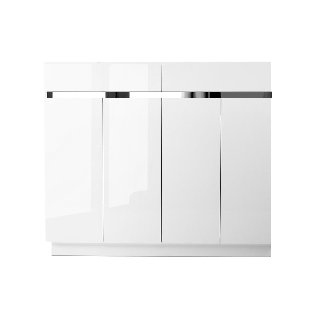 Artiss 120cm Shoe Cabinet Shoes Storage Rack High Gloss Cupboard White Drawers