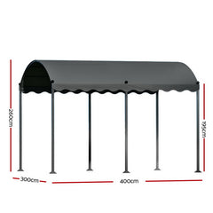 Instahut Gazebo 4x3m Party Marquee Outdoor Wedding Event Tent Iron Art Tent Grey