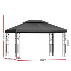 Instahut Gazebo 4x3m Party Marquee Outdoor Wedding Event Tent Iron Art Patio