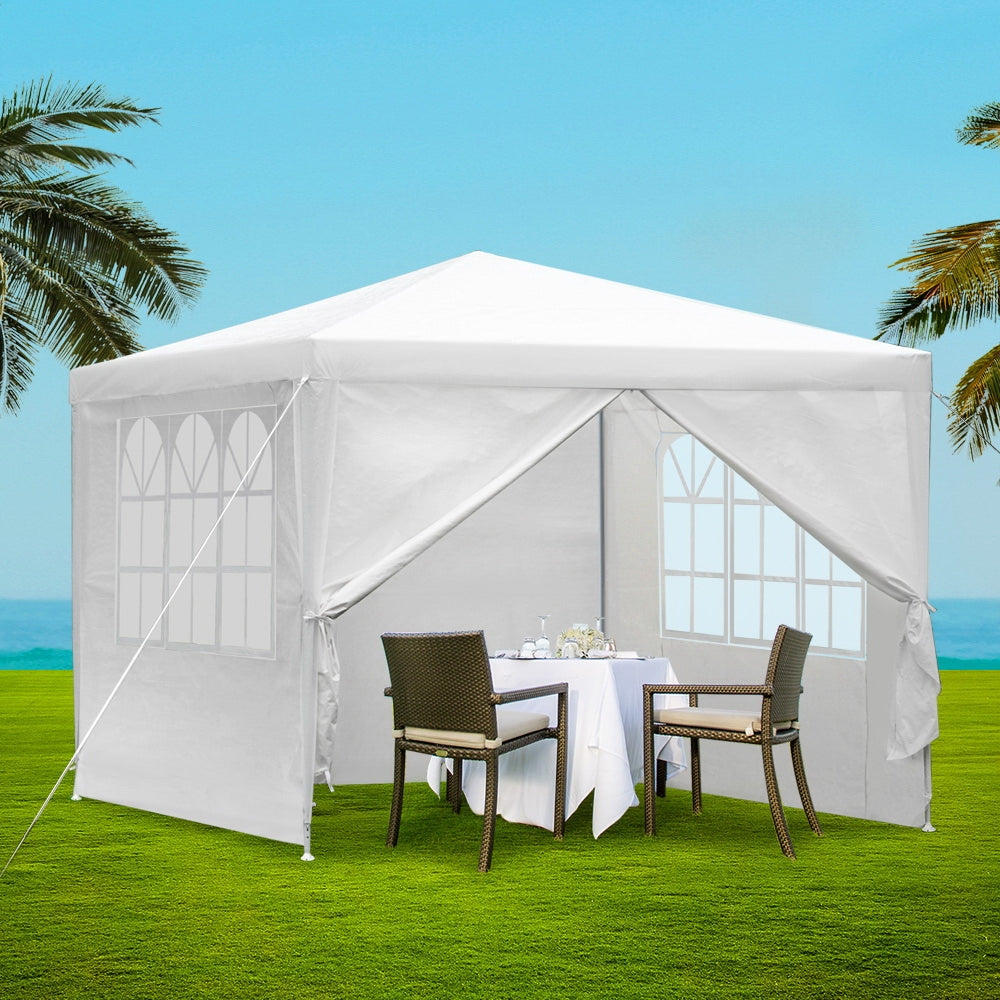 Instahut Gazebo 3x3 Outdoor Marquee Gazebos Wedding Party Camping Tent 4 Wall Panels