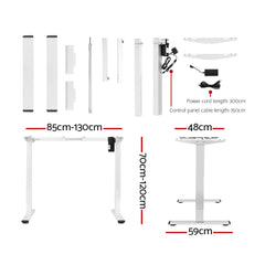 Artiss Electric Standing Desk Motorised Sit Stand Desks Table White Walnut 140cm