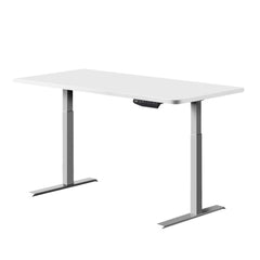 Artiss Standing Desk Adjustable Height Desk Dual Motor Electric Grey Frame White Desk Top 120cm