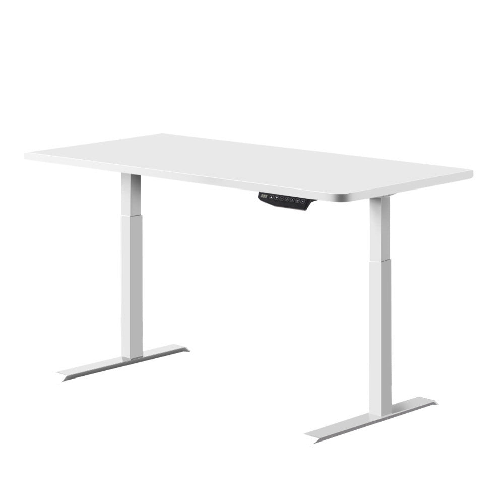 Artiss Standing Desk Adjustable Height Desk Dual Motor Electric White Frame Desk Top 120cm