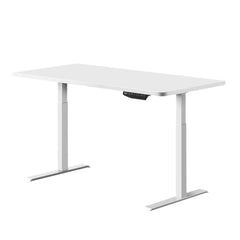 Artiss Standing Desk Adjustable Height Desk Dual Motor Electric White Frame Desk Top 120cm