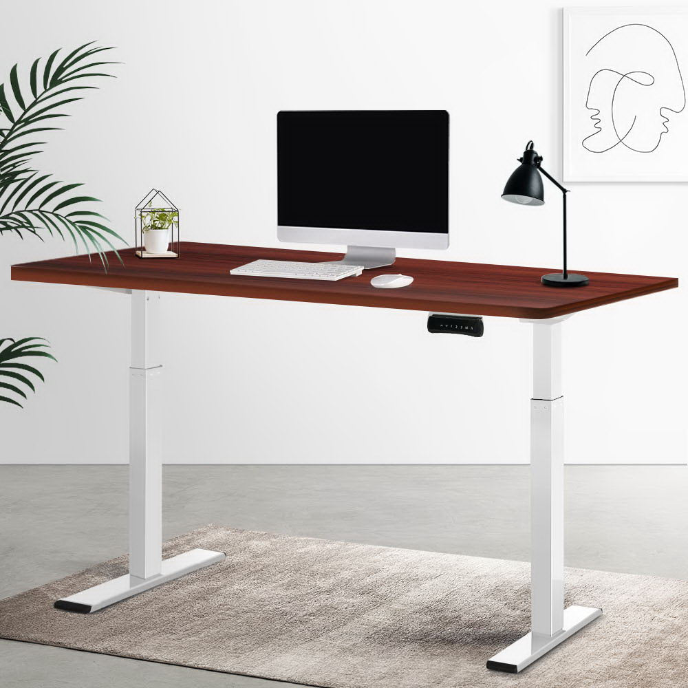 Artiss Standing Desk Electric Height Adjustable Sit Stand Desks White Walnut