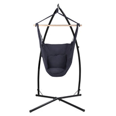 Gardeon Outdoor Hammock Chair with Steel Stand Hanging Hammock with Pillow Grey