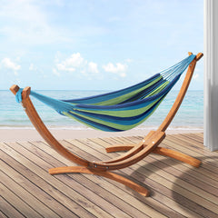 Gardeon Wooden Hammock Chair with Stand Outdoor Lounger Hammock Bed Timber