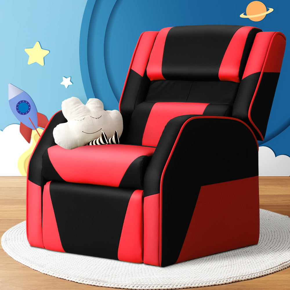 Keezi Kids Recliner Chair PU Leather Gaming Sofa Lounge Couch Children Armchair