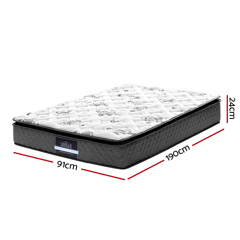 Giselle Bedding Rocco Bonnell Spring Mattress 24cm Thick Single.