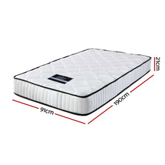 Giselle Bedding Peyton Pocket Spring Mattress 21cm Thick Single.