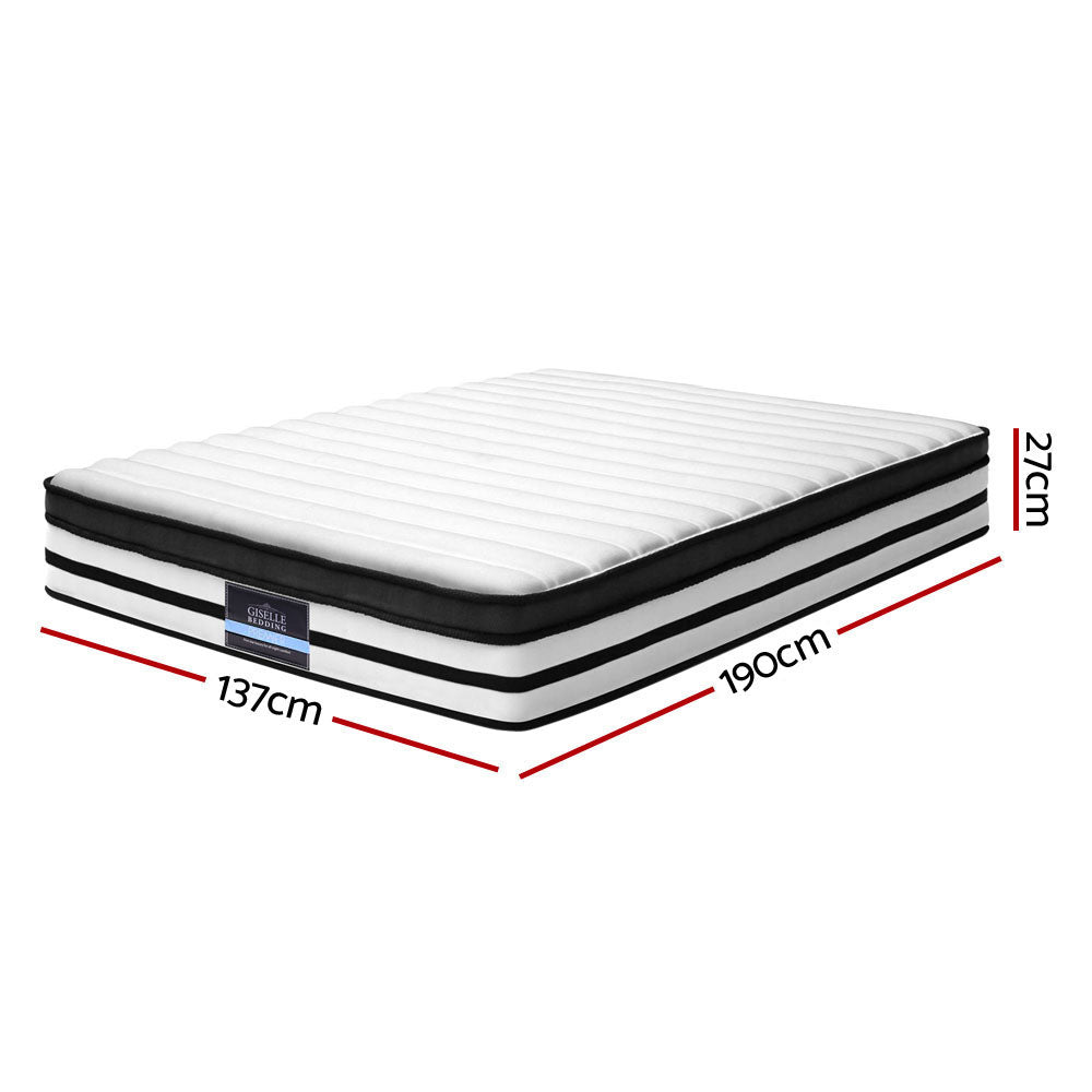 Giselle Bedding DOUBLE Size Bed Mattress Euro Top Pocket Spring Foam 27CM.