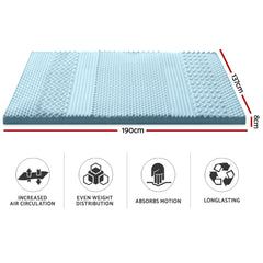 Giselle Bedding Cool Gel 7-zone Memory Foam Mattress Topper w/Bamboo Cover 8cm - Double