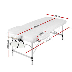 Zenses 3 Fold Portable Aluminium Massage Table - White