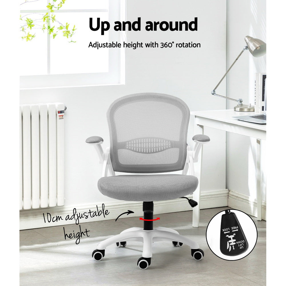 Artiss Office Chair Mesh Computer Desk Chairs Mid Back Work Home Study Grey