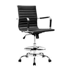 Artiss Office Chair Veer Drafting Stool Mesh Chairs Armrest Standing Desk Black