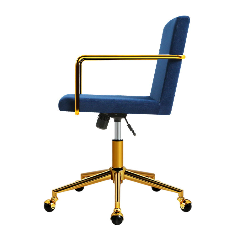 Caraway Velvet Office Chair Royal Blue