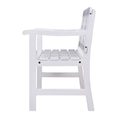 Gardeon Wooden Garden Bench 2 Seat Patio Furniture Timber Outdoor Lounge Chair White