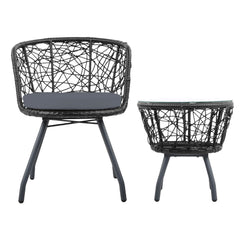 Gardeon Outdoor Patio Chair and Table - Black