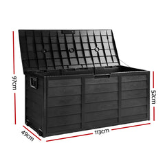 Gardeon 290L Outdoor Storage Box - All Black