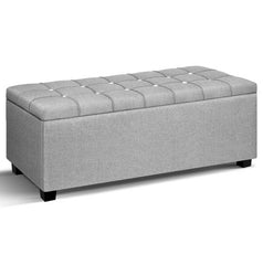 Artiss Storage Ottoman Footstool Blanket Box Foot Stool Bench Toy Seat Grey