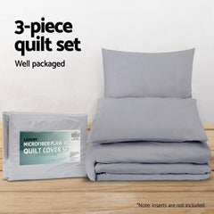 Giselle Bedding Quilt Cover Set King Bed Luxury Classic Duvet Doona Hotel Grey