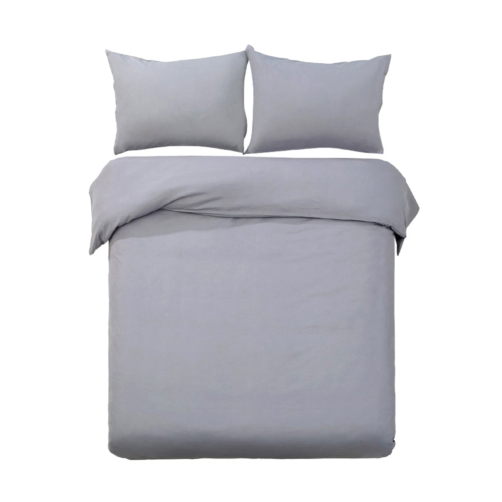 Giselle Bedding Luxury Classic Bed Duvet Doona Queen Quilt Cover Set Hotel Grey