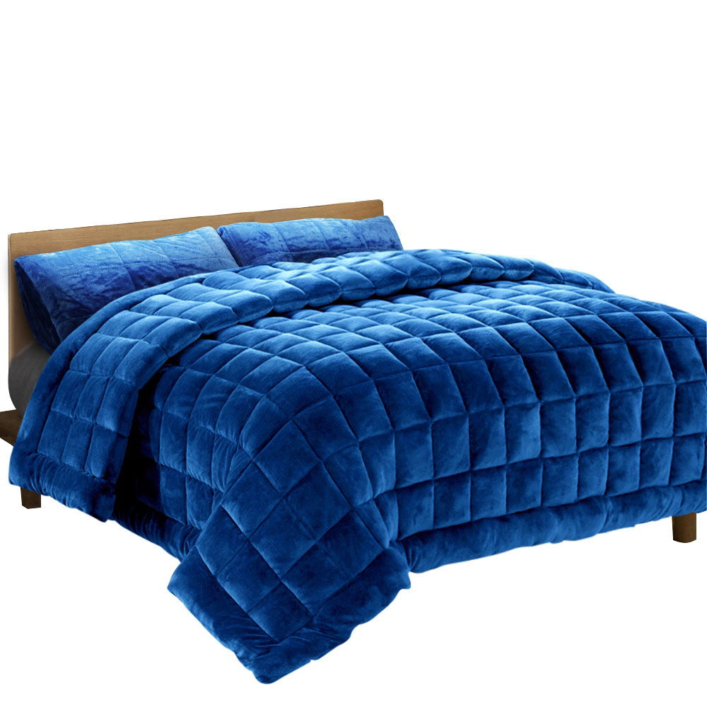 Giselle Bedding Faux Mink Quilt King Size Teal