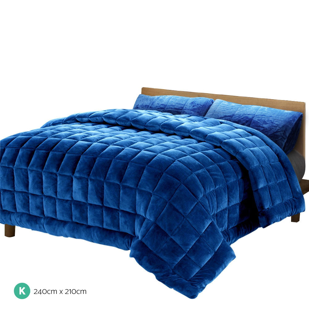 Giselle Bedding Faux Mink Quilt King Size Teal