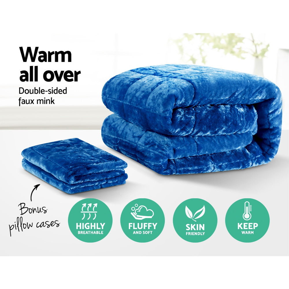 Giselle Bedding Faux Mink Quilt Super King Teal