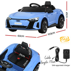 Audi Ride On Car Electric Sports Toy Cars RS e-tron GT Licensed Rigo Blue 12V