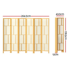 Artiss Ashton Room Divider Screen Privacy Wood Dividers Stand 6 Panel Natural