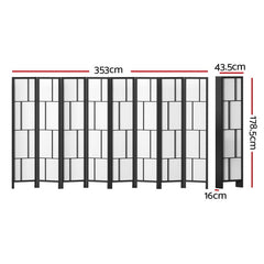 Artiss Ashton Room Divider Screen Privacy Wood Dividers Stand 8 Panel Black