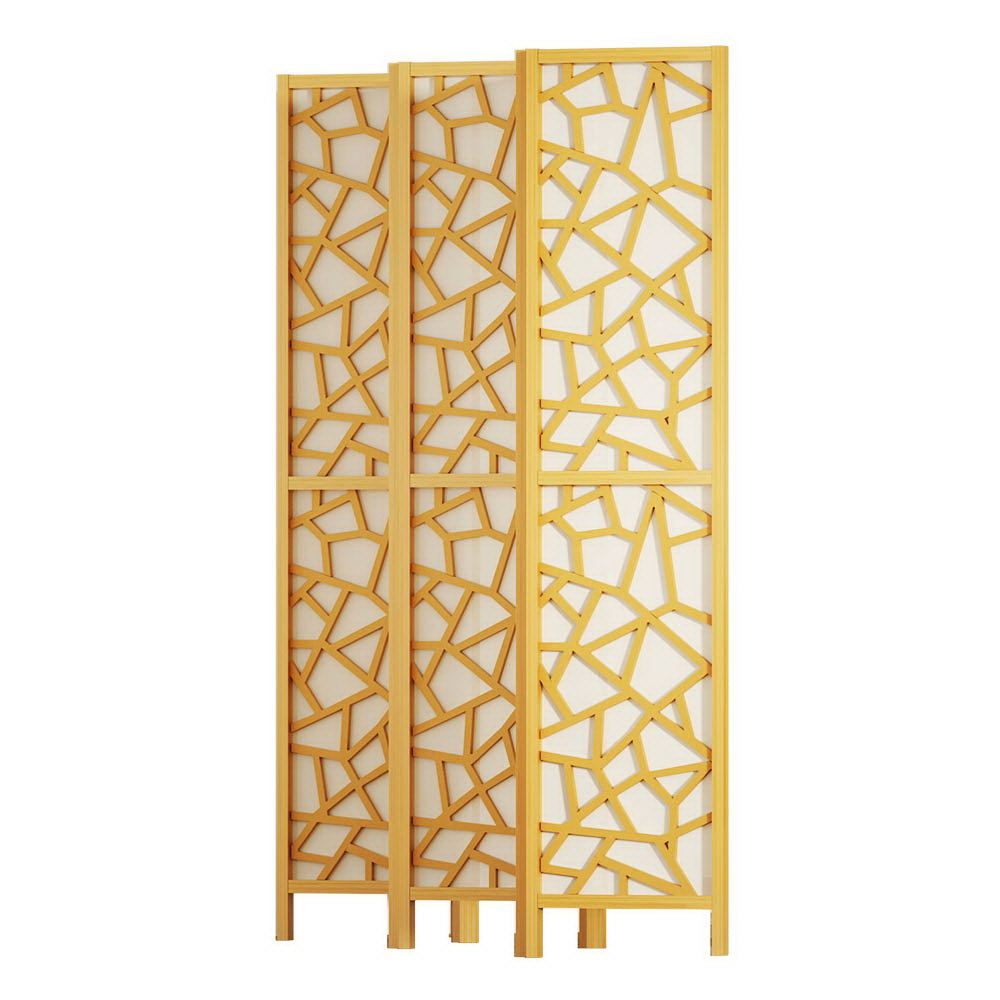 Artiss Clover Room Divider Screen Privacy Wood Dividers Stand 6 Panel Natural