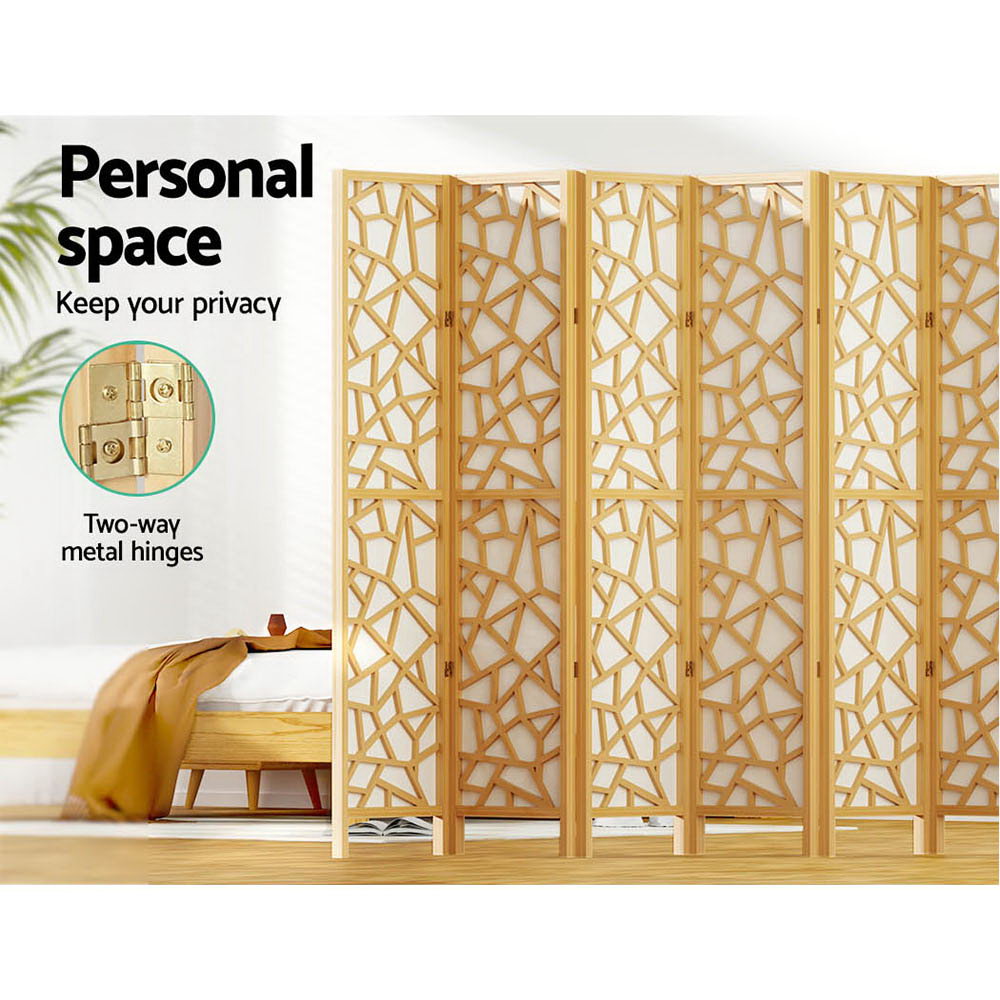 Artiss Clover Room Divider Screen Privacy Wood Dividers Stand 8 Panel Natural