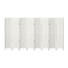 Artiss Clover Room Divider Screen Privacy Wood Dividers Stand 8 Panel White