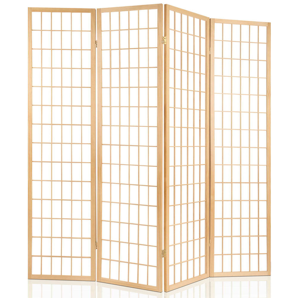 Artiss Room Divider Screen Wood Timber Dividers Fold Stand Wide Beige 6 Panel