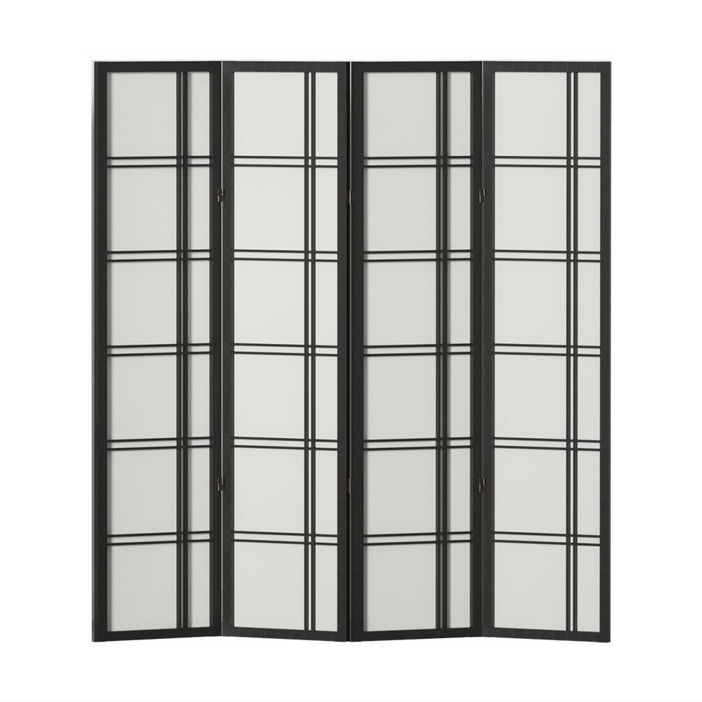 Artiss Room Divider Screen Privacy Wood Dividers Stand 4 Panel Nova Black