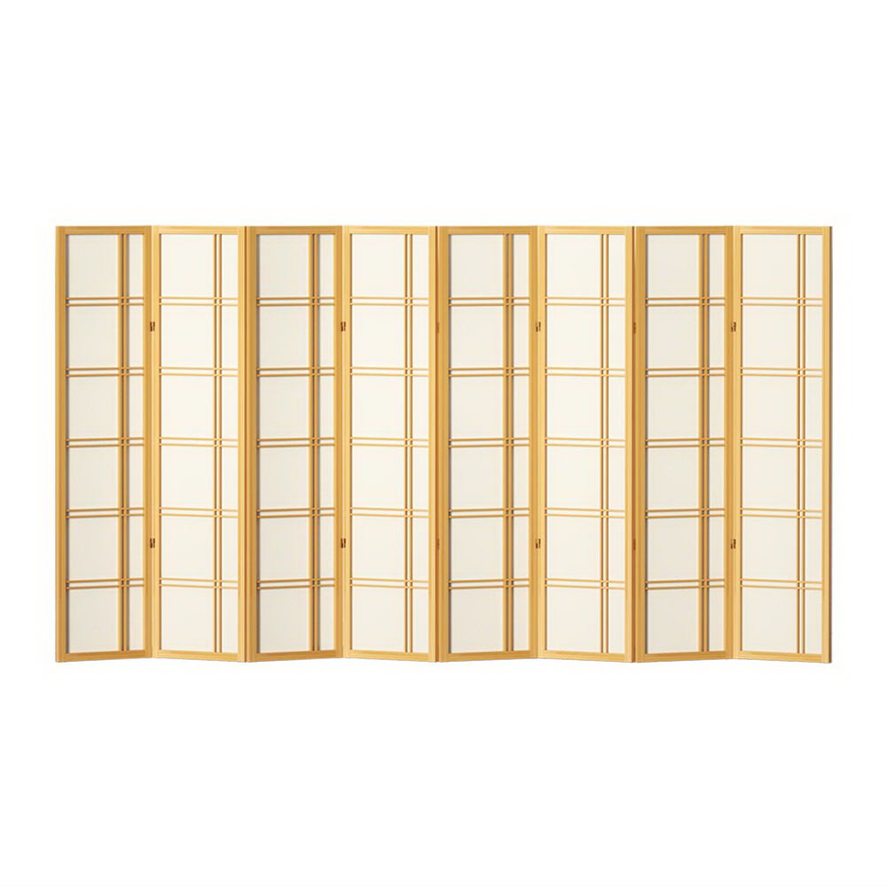 Artiss Room Divider Screen Privacy Wood Dividers Stand 8 Panel Nova Natural