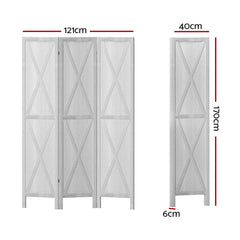 Artiss Silon Room Divider Screen Privacy Wood Dividers Stand 3 Panel White