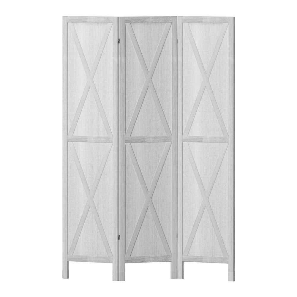 Artiss Silon Room Divider Screen Privacy Wood Dividers Stand 3 Panel White