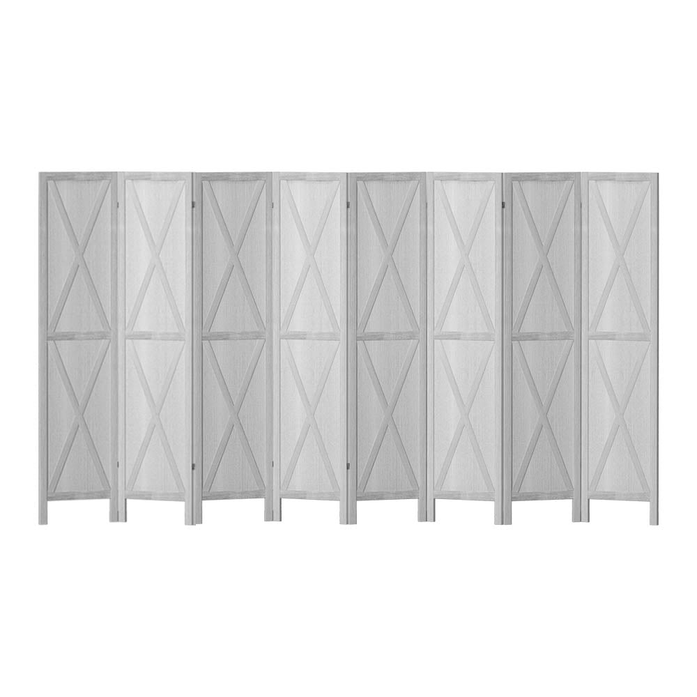 Artiss Silon Room Divider Screen Privacy Wood Dividers Stand 8 Panel White