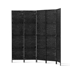 Artiss 4 Panel Room Divider Screen Privacy Timber Foldable Dividers Stand Black